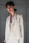 Lotus Eaters Aspect Cropped Blazer in Cream - Arielle Clothing