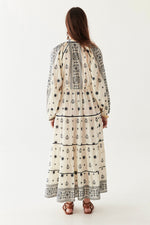 Maison Hotel Caroline Embroidered Maxi Dress in Off-White - Arielle Clothing
