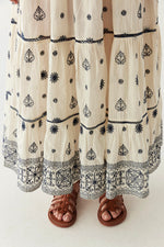Maison Hotel Caroline Embroidered Maxi Dress in Off-White - Arielle Clothing