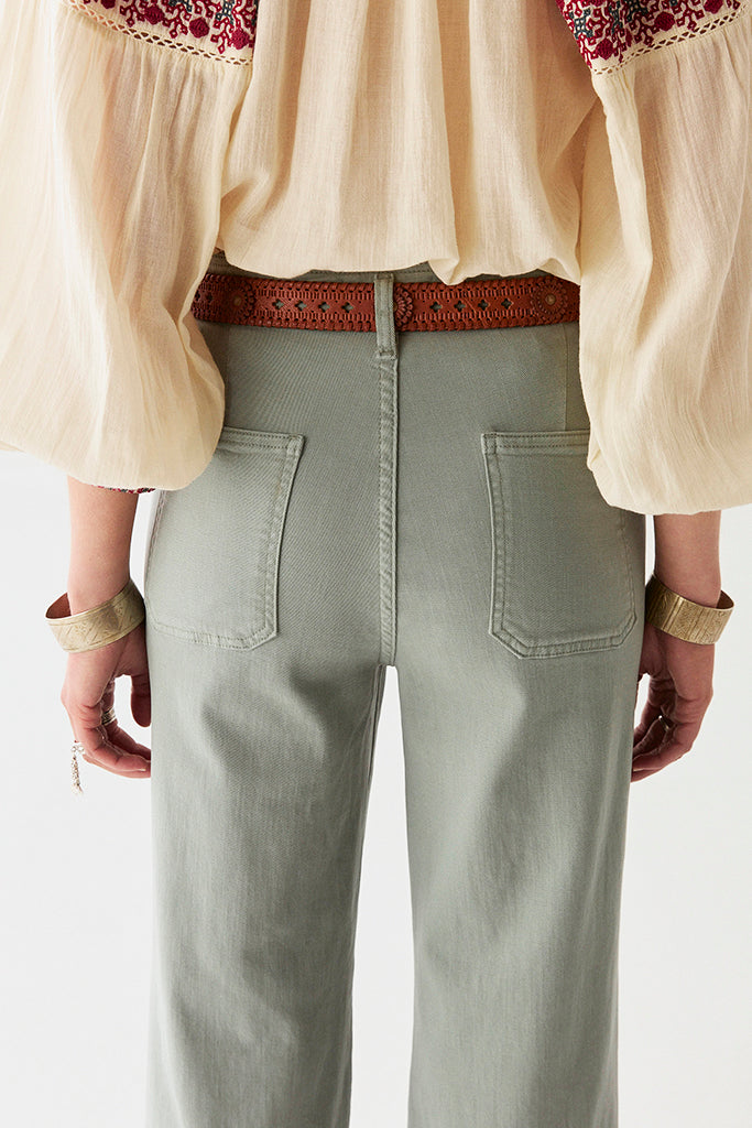 Maison Hotel Edna Heritage Pants in Dark Aqua - Arielle Clothing