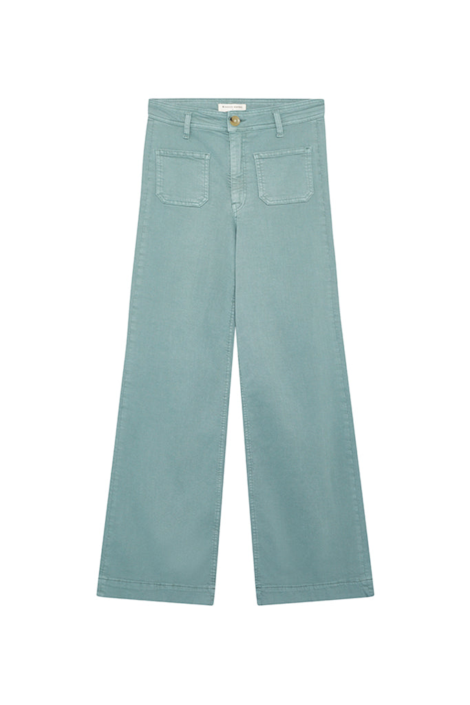 Maison Hotel Edna Heritage Pants in Dark Aqua - Arielle Clothing