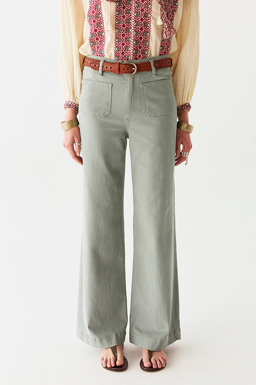 Maison Hotel Edna Heritage Pants in Dark Aqua - Arielle Clothing