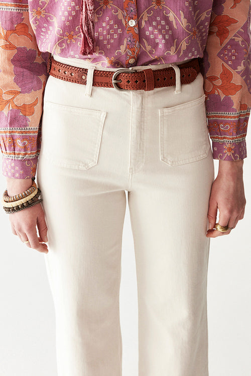 Maison Hotel Edna Heritage Pants in Ecru - Arielle Clothing