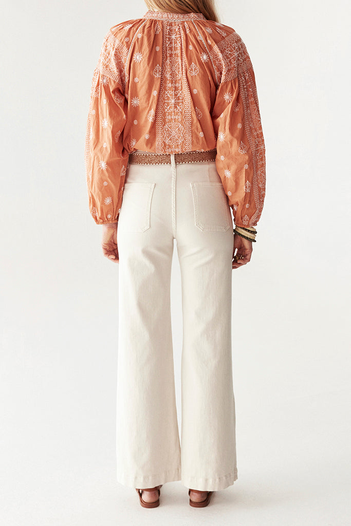 Maison Hotel Edna Heritage Pants in Ecru - Arielle Clothing