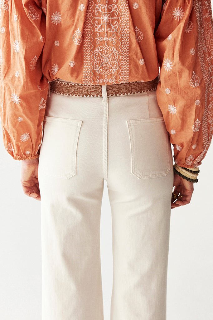 Maison Hotel Edna Heritage Pants in Ecru - Arielle Clothing