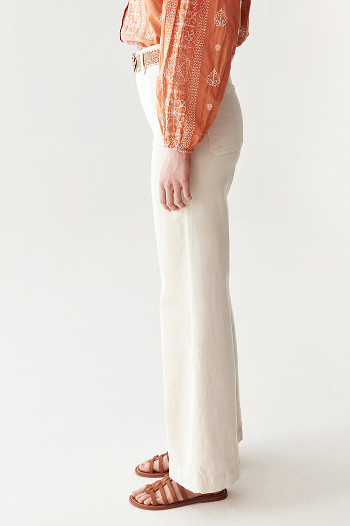 Maison Hotel Edna Heritage Pants in Ecru - Arielle Clothing
