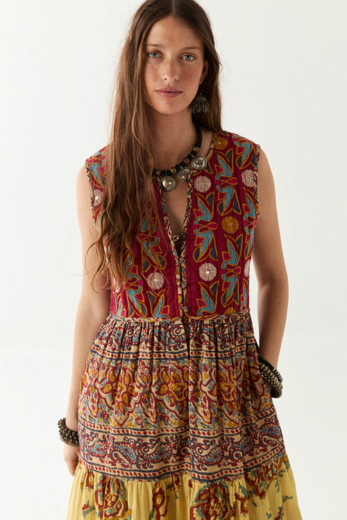 Maison Hotel Eugenie Dress in Mullumbimby Patchwork - Arielle Clothing