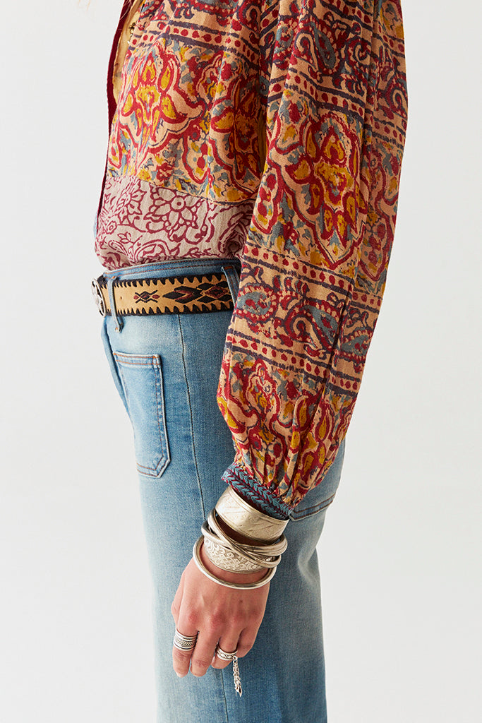 Maison Hotel Leandra Blouse in Patchwork - Arielle Clothing