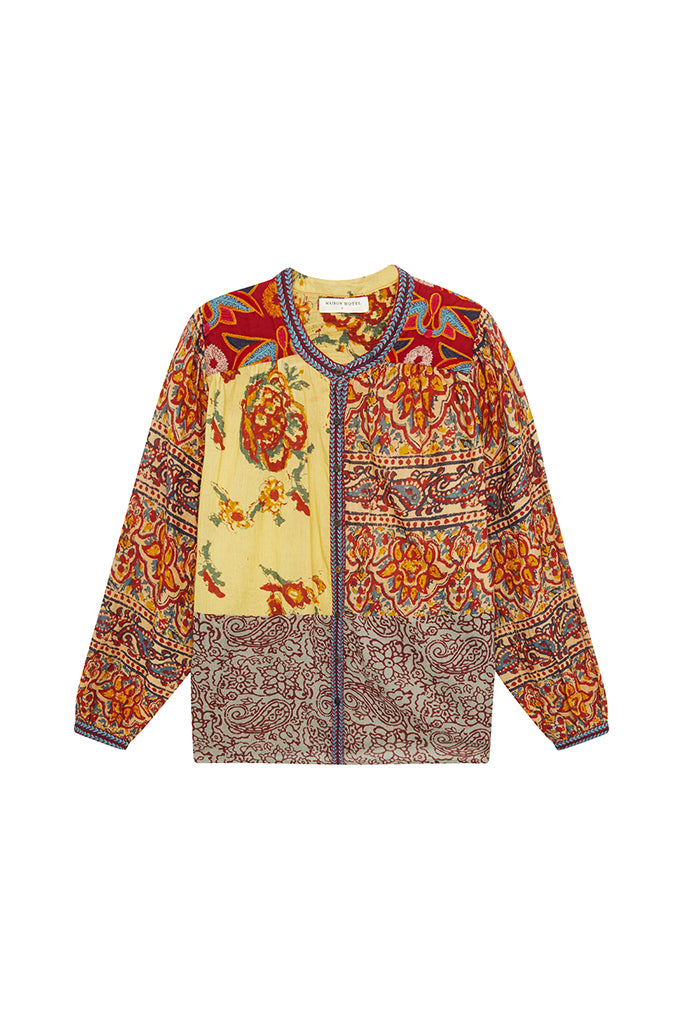 Maison Hotel Leandra Blouse in Patchwork - Arielle Clothing
