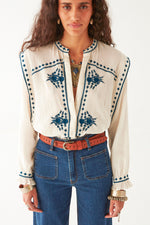 Maison Hotel  Philippa Blouse in Panna Cotta - Arielle Clothing