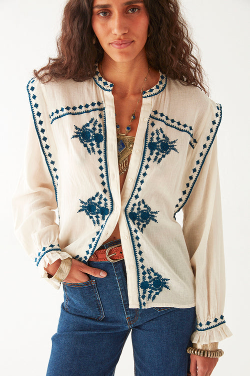 Maison Hotel  Philippa Blouse in Panna Cotta - Arielle Clothing