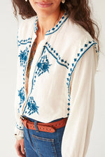 Maison Hotel  Philippa Blouse in Panna Cotta - Arielle Clothing