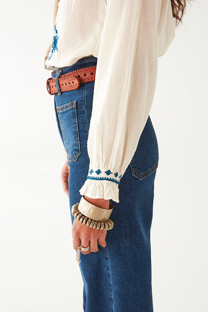 Maison Hotel  Philippa Blouse in Panna Cotta - Arielle Clothing