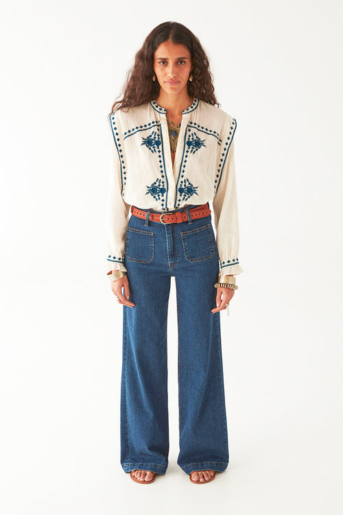 Maison Hotel  Philippa Blouse in Panna Cotta - Arielle Clothing
