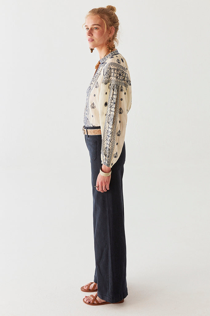 Maison Hotel Stephanie Blouse in Off-White - Arielle Clothing