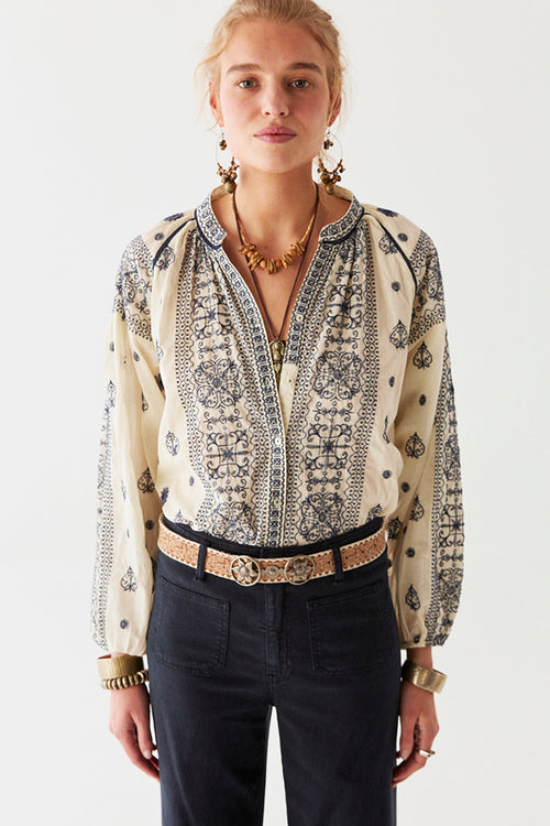 Maison Hotel Stephanie Blouse in Off-White - Arielle Clothing