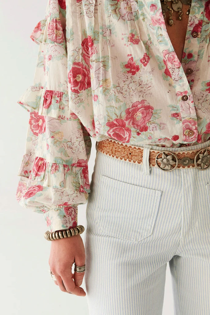 Maison Hotel Lolita Blouse in Candy Roses - Arielle Clothing