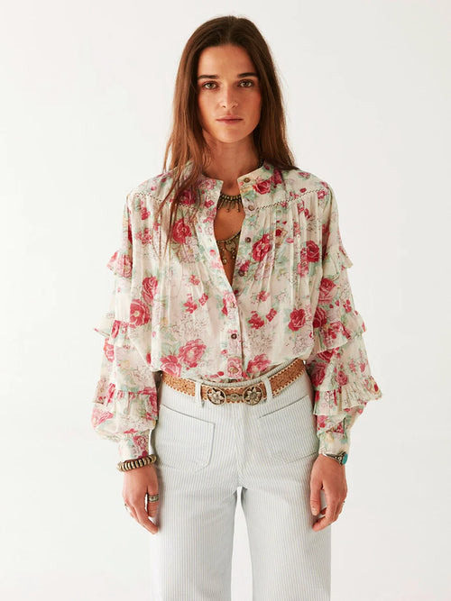 Maison Hotel Lolita Blouse in Candy Roses - Arielle Clothing