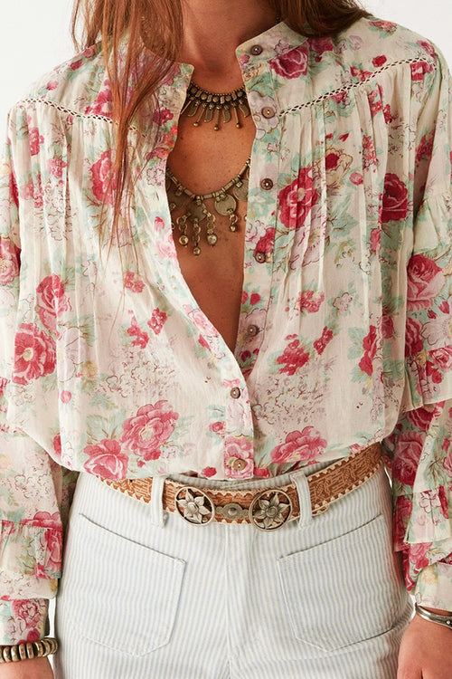 Maison Hotel Lolita Blouse in Candy Roses - Arielle Clothing