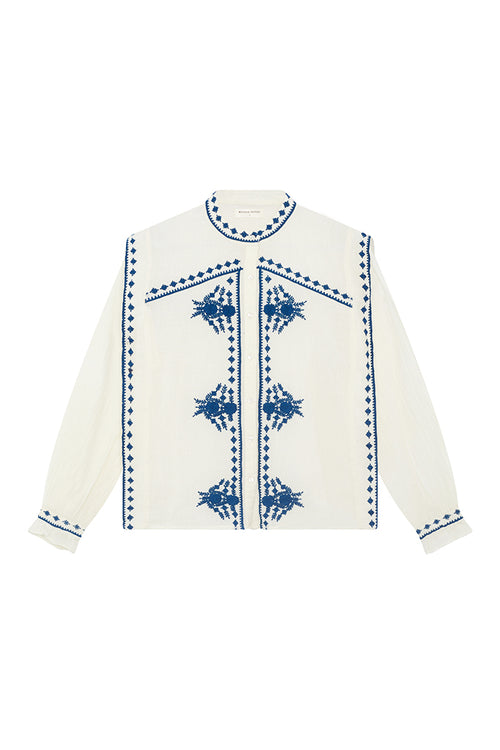 Maison Hotel Philippa Blouse in Panna Cotta - Arielle Clothing