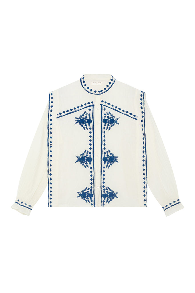 Maison Hotel Philippa Blouse in Panna Cotta - Arielle Clothing