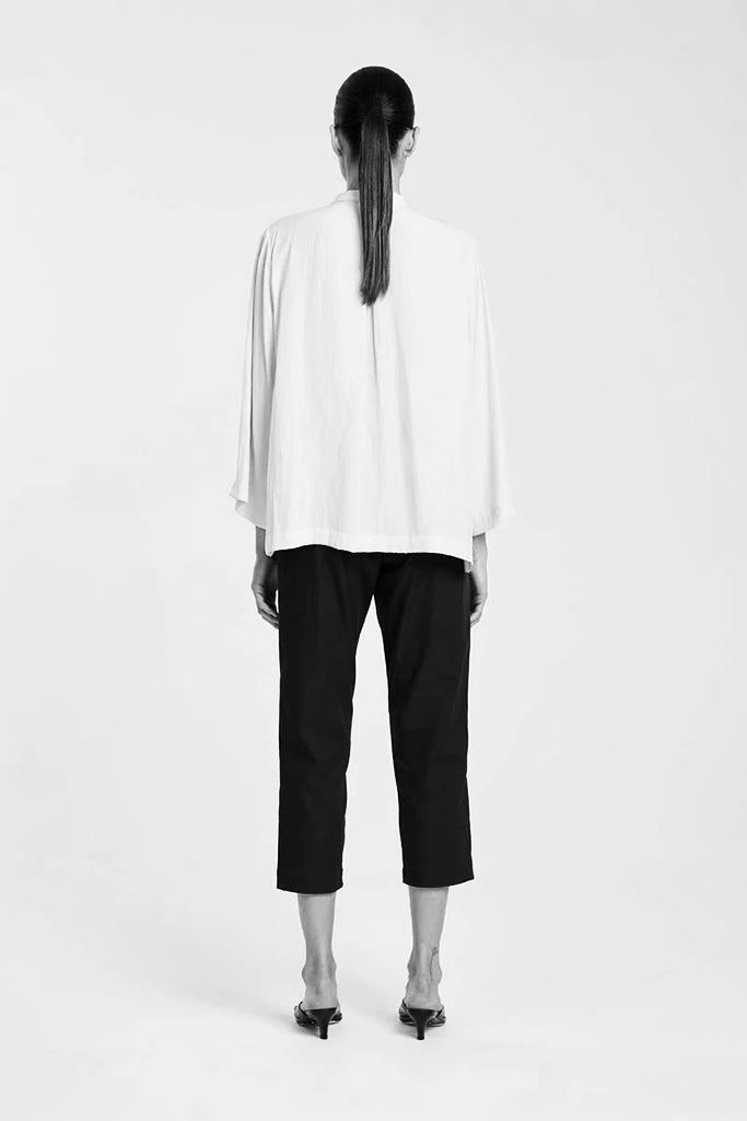 Mela Purdie F416 1831 Tapered Flat Pants in Black - Arielle Clothing