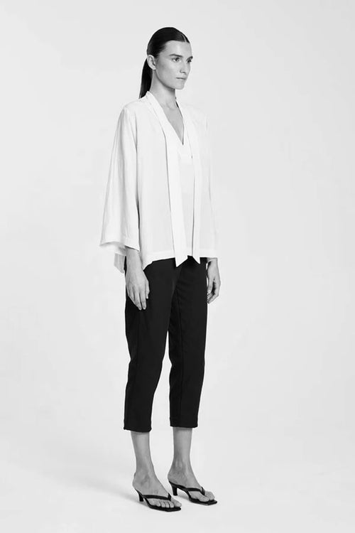 Mela Purdie F416 1831 Tapered Flat Pants in Black - Arielle Clothing