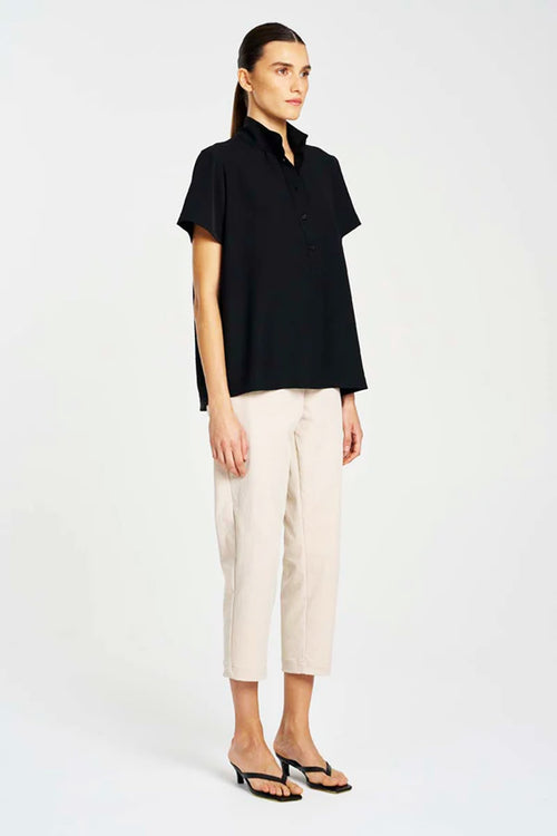 Mela Purdie F416 1831 Tapered Flat Pant in Flax - Arielle Clothing