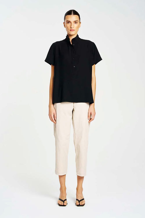 Mela Purdie F416 1831 Tapered Flat Pant in Flax - Arielle Clothing