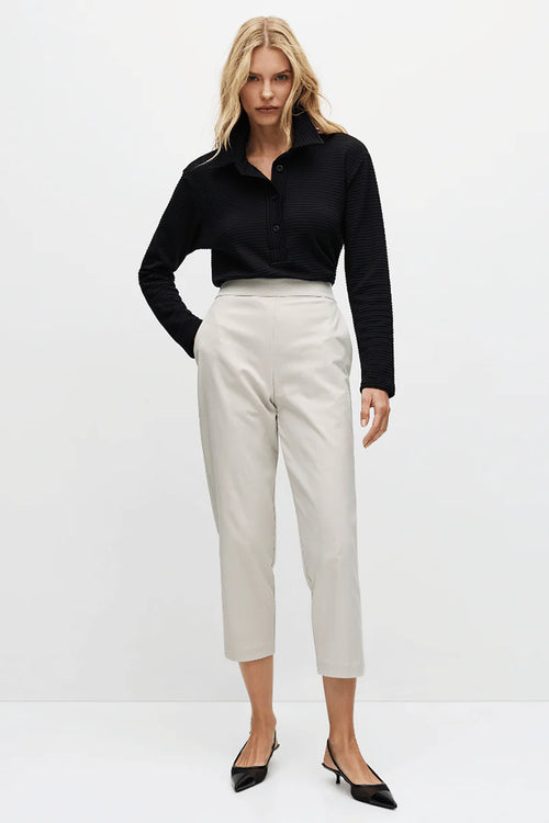 Mela Purdie F416 1831 Tapered Flat Pant in Stone - Arielle Clothing
