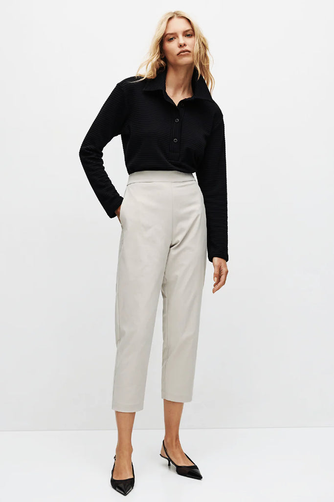 Mela Purdie F416 1831 Tapered Flat Pant in Stone - Arielle Clothing