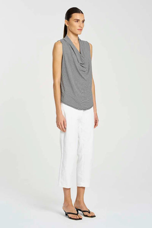 Mela Purdie F416 1831 Tapered Flat Pant in Ivory - Arielle Clothing