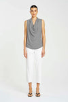 Mela Purdie F416 1831 Tapered Flat Pant in Ivory - Arielle Clothing