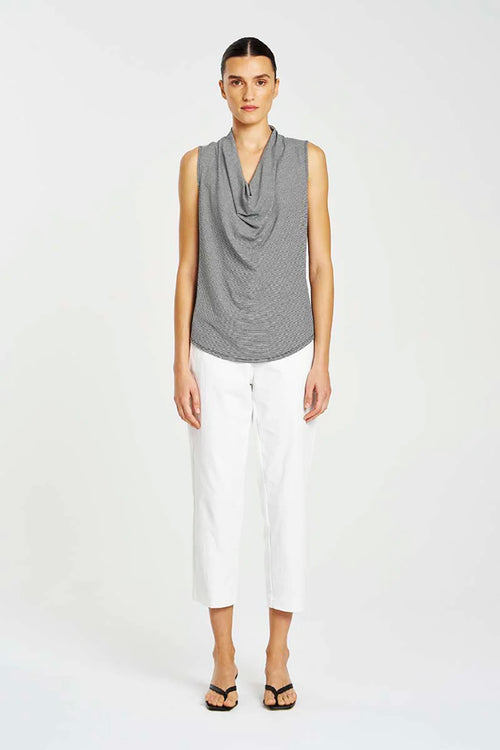 Mela Purdie F416 1831 Tapered Flat Pant in Ivory - Arielle Clothing