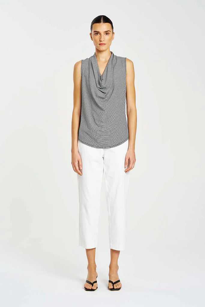 Mela Purdie F416 1831 Tapered Flat Pant in Ivory - Arielle Clothing