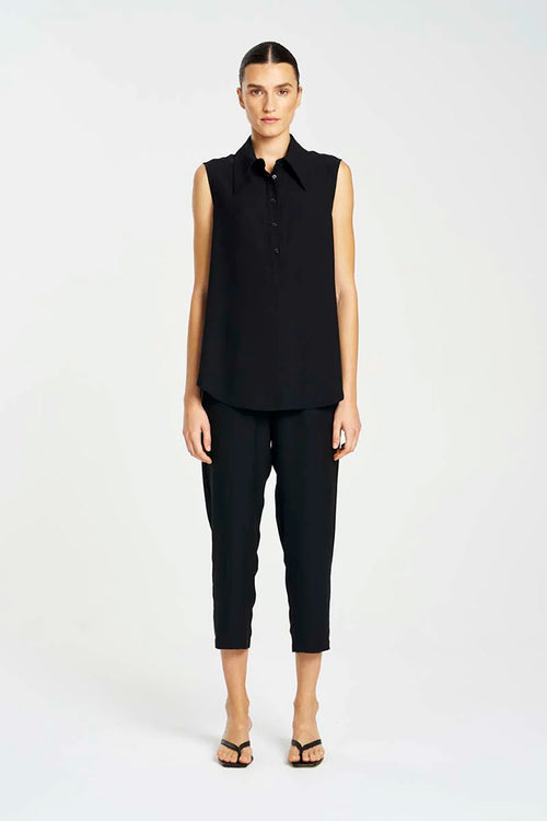 Mela Purdie F602 1917 Capri Pant in Black - Arielle Clothing