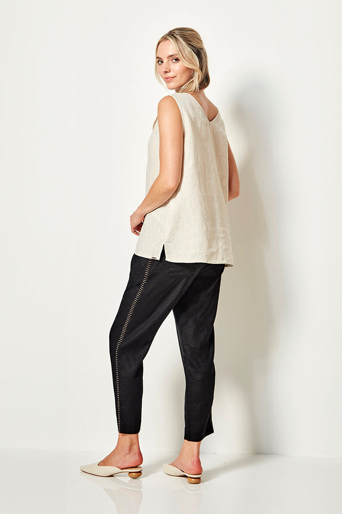 Verge Motivation Linen Tank in Sand - Arielle Clothing