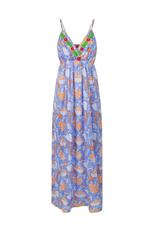Place du Soleil Lila Cotton Maxi Dress in Lilac - Arielle Clothing