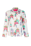 Place du Soleil No. 437 Tea Tents Print Shirt in White - Arielle Clothing