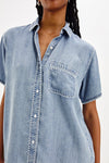Rails Lea Short Sleeve Shirt in Cloud Wash - Arielle Clothing