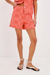 Rails River Pull On Terry Shorts in Red Sunburst - Arielle Clothing