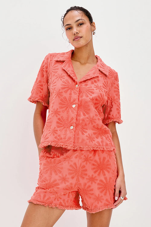 Rails Tiff Short Sleeve Terry Shirt in Red Sunburst - Arielle Clothing