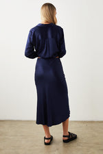 Rails Anya Satin Skirt in Navy - Arielle Clothing