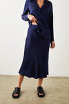 Rails Anya Satin Skirt in Navy - Arielle Clothing