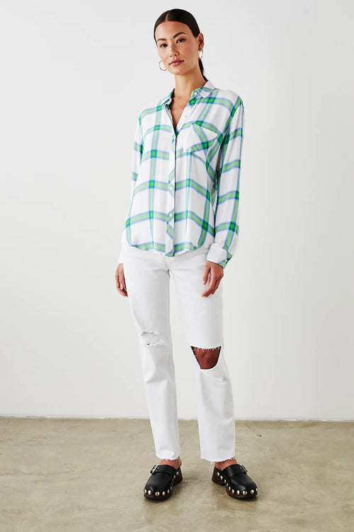 Rails Hunter Shirt in Azure Lime - Arielle Clothing