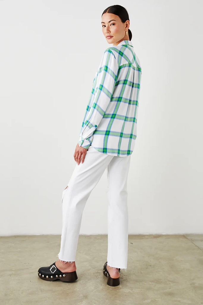 Rails Hunter Shirt in Azure Lime - Arielle Clothing
