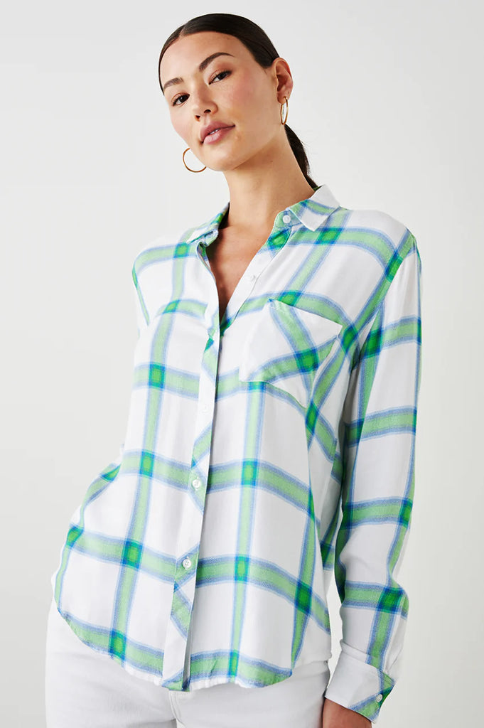 Rails Hunter Shirt in Azure Lime - Arielle Clothing