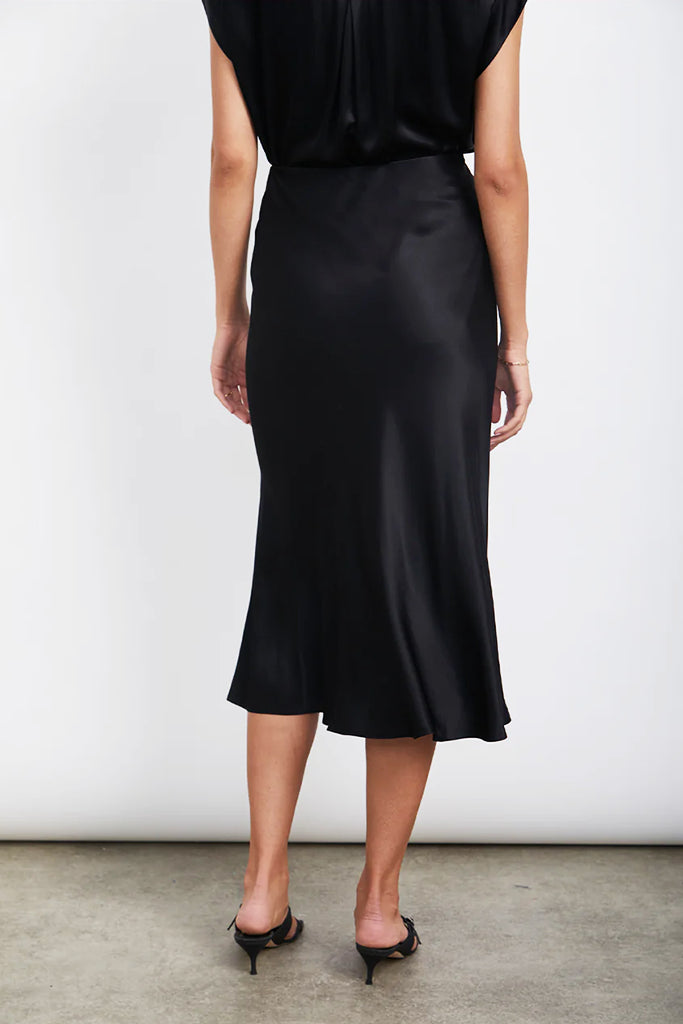 Rails Maya Satin Skirt in Black - Arielle Clothing