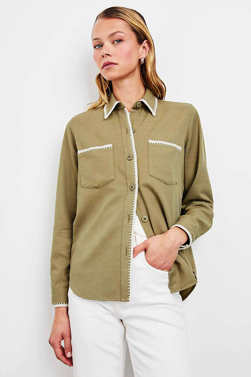 Rails Reigh Button Up Jacket in Pale Olive - Arielle Clothing