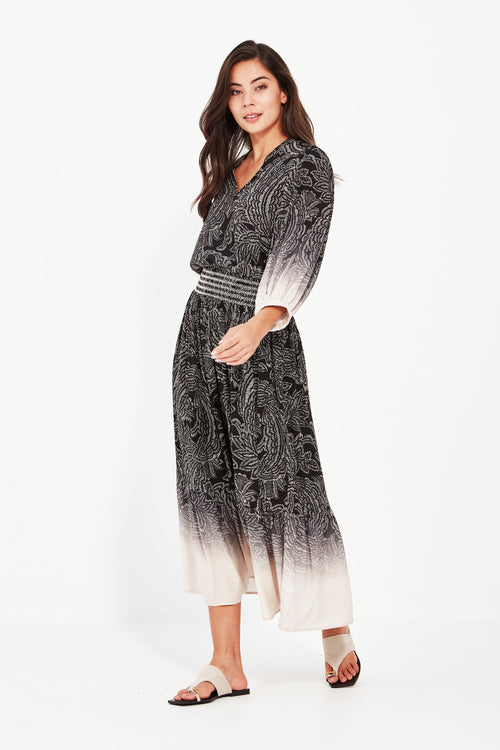  Verge Amara Skirt in Black/Print - Arielle Clothing